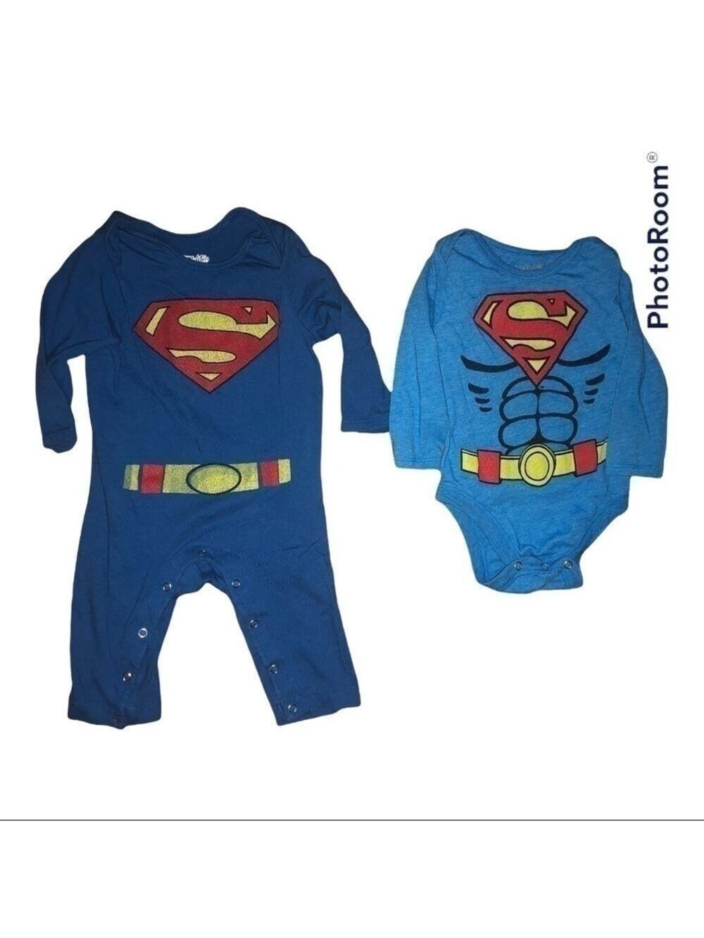 2 Baby Infant Superman Superhero Onesie Outfits